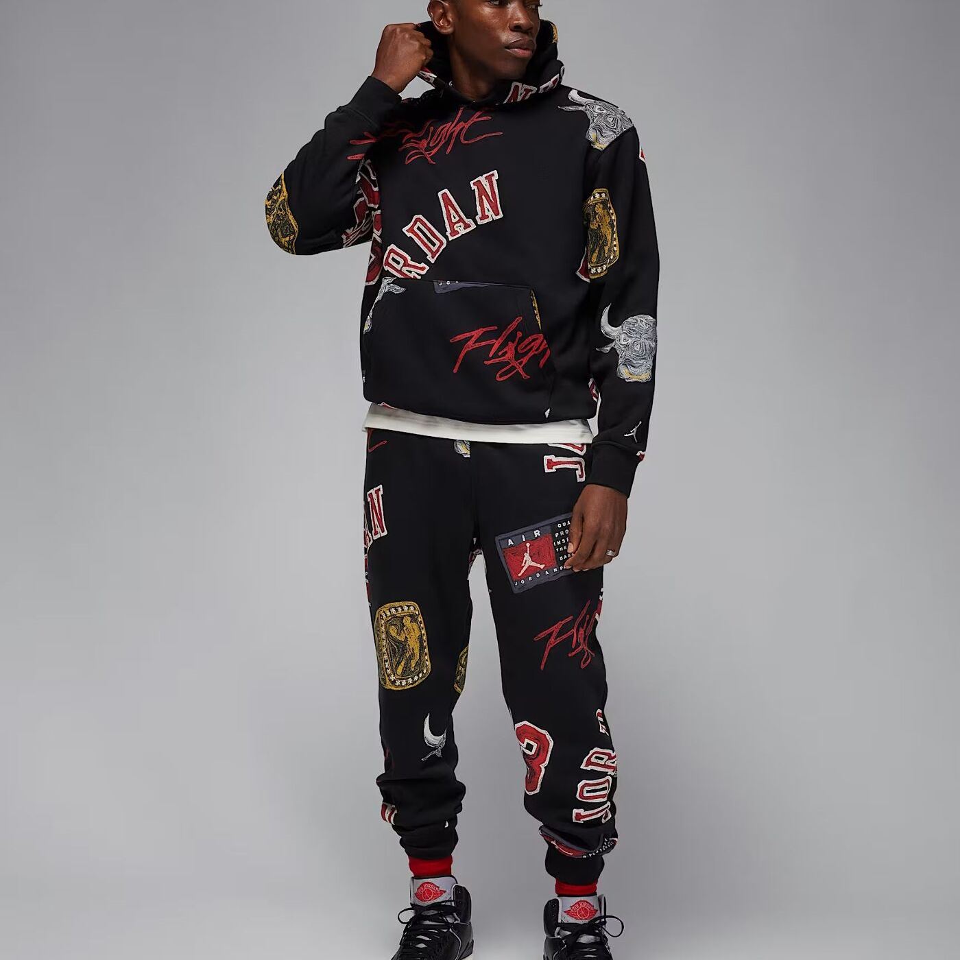 Кофта Nike Air Jordan Essential All-Over Print Fleece Pullover FN4545-010